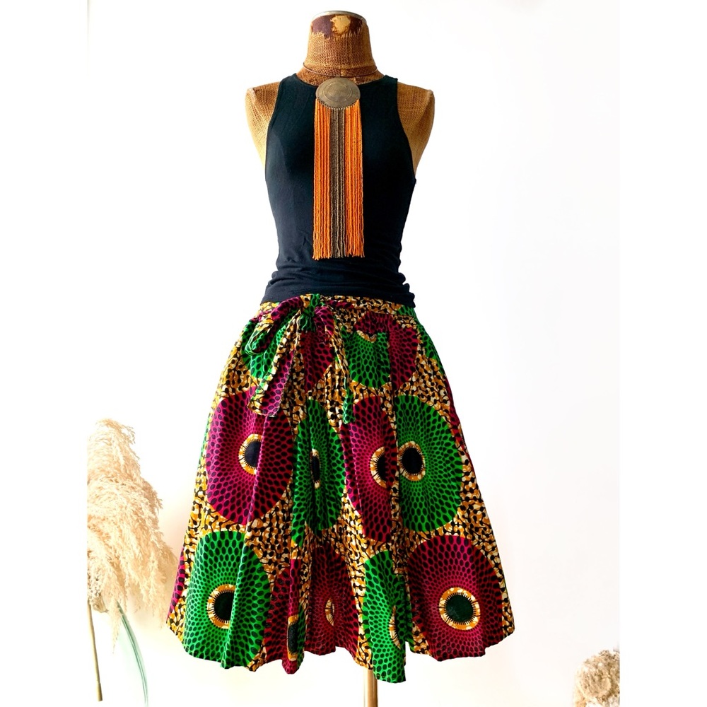 Artisan made colorful full skirt.